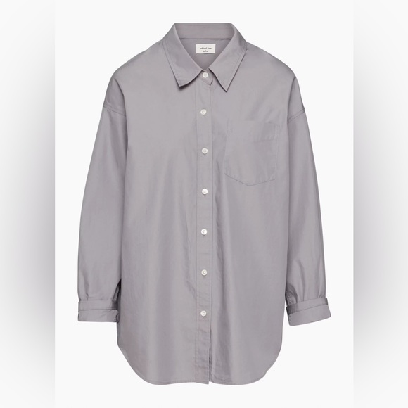 Aritzia wilfred purple slate weekend poplin shirt size xxs xxsmall worn once - Picture 6 of 12